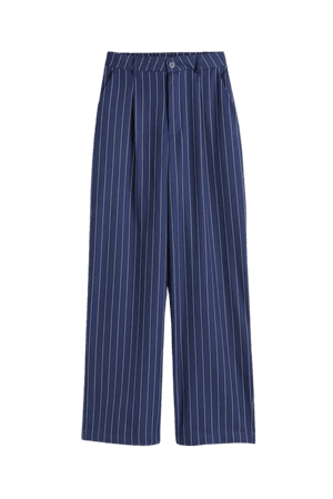 Dress Pants - Dark blue/pinstriped - Ladies | H&M US