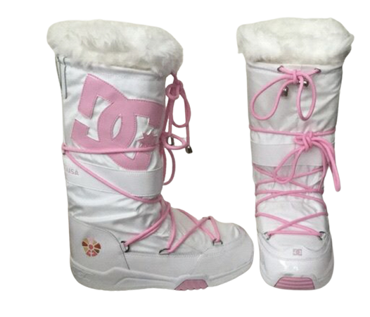 dc snow boots pink and white