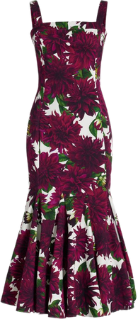 Cotton-Twill Midi Dress By Oscar De La Renta | Moda Operandi