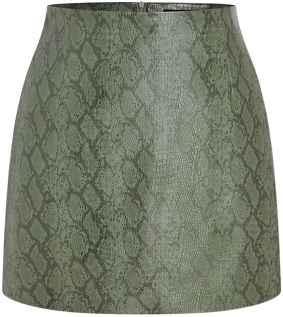Snake Print Zipper Mini Skirt Curve & Plus - Cider