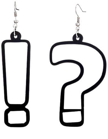 Creative Question Mark Exclamation Point Asymmetric Earrings Black and White Color Bright Earrings for Women Gift Jewelry| | - AliExpress