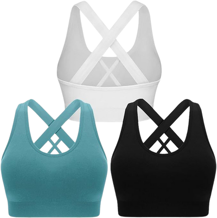 Double Couple Sports Bras for Women Padded High Impact Seamless Criss Cross Back Workout Tops Gym Activewear Bra at Amazon Women’s Clothing store