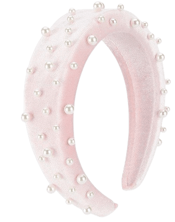 pink pearl embellished headband
