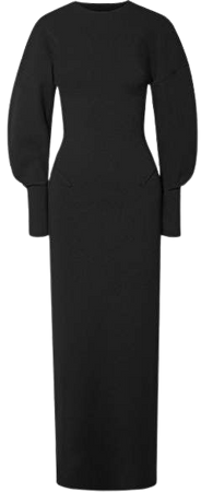 Capri Open-back Knit Gown - Black