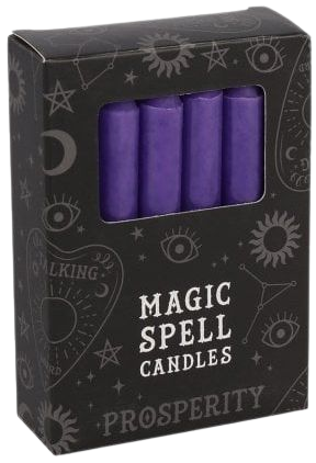 Pack of 12 Purple Prosperity Spell Candles | Attitude Clothing