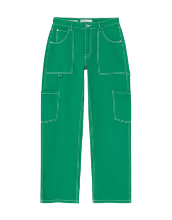 Twill carpenter pants with multiple pockets - Pants - Woman | Bershka