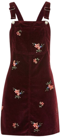 floral embroidered pinafore dress