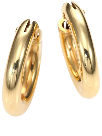 Shop Roberto Coin 18K Yellow Gold Petite Oval Hoop Earrings | Saks Fifth Avenue