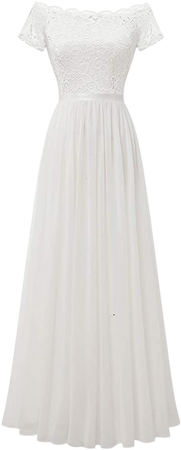 Amazon.com: Dressystar Women's Floral Lace Formal Dress Bridesmaid Wedding Party Maxi Dress 0052 White XXL : Clothing, Shoes & Jewelry