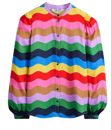 Blouson Sleeve Blouse - Multi, Rainbow Wave | Boden US