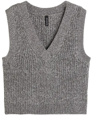 Rib-knit Sweater Vest - Taupe melange - Ladies | H&M US