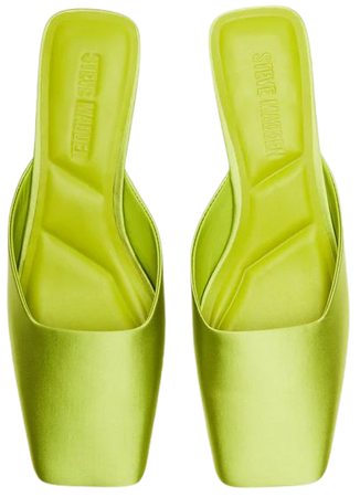 MARIANNE Green Kitten Heel Square Toe Mule | Women's Heels – Steve Madden