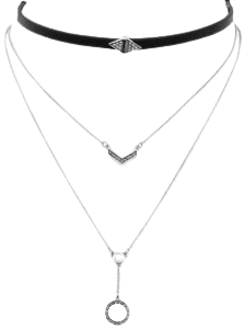 Jessica Simpson Silver Silver-Tone California Coast Metal Layered Necklace