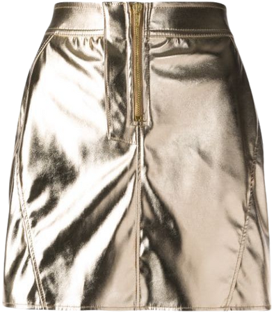 Fiorucci Metallic Zip Front Mini Skirt W03KZIP1VGD Gold | Farfetch