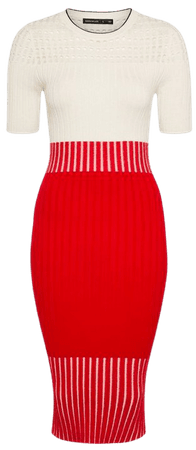 Pointelle Colour Block Knitted Dress | Karen Millen