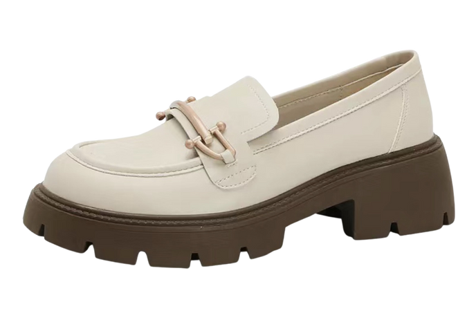 cream platform loafers