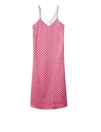 Polka-dot satin-finish dress - Women | Mango USA