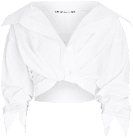 Alexander Wang Cropped Poplin Button-Down Shirt | INTERMIX®