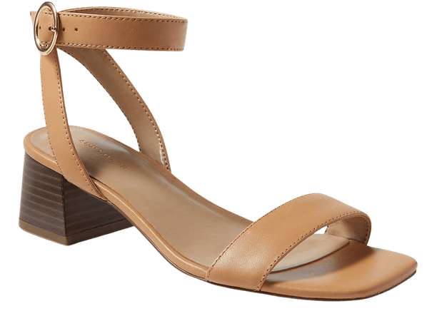 Celeste Cross Strap Leather Block Heel Sandals | Ann Taylor