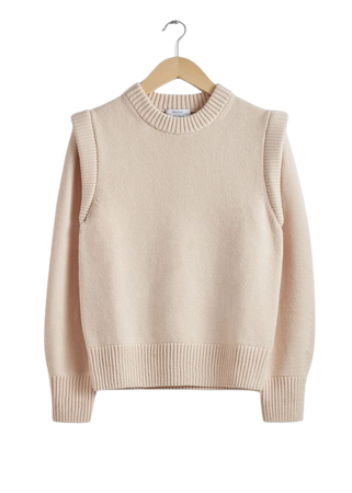 Extended Shoulder Merino Sweater - Beige - Sweaters - & Other Stories US