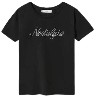 Rhinestone print t-shirt - Women | Mango USA