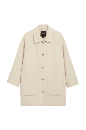 Wool blend coat - Cream - Jackets - Monki WW