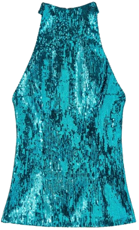 Turquoise Sequined Top | The Webster