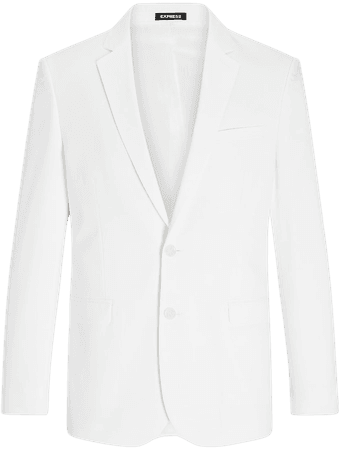 Extra Slim Solid White Cotton-blend Suit Jacket | Express