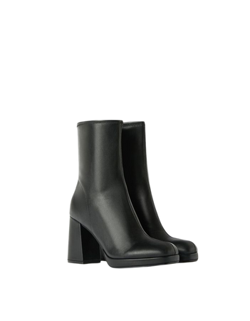 Fitted high-heel mini platform ankle boots. - Shoes - Woman | Bershka