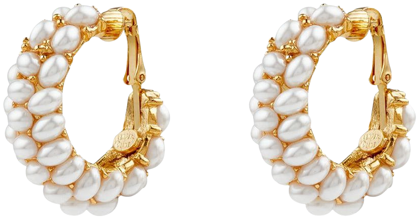 Kenneth Jay Lane pearl-cluster clip-on Hoop Earrings - Farfetch
