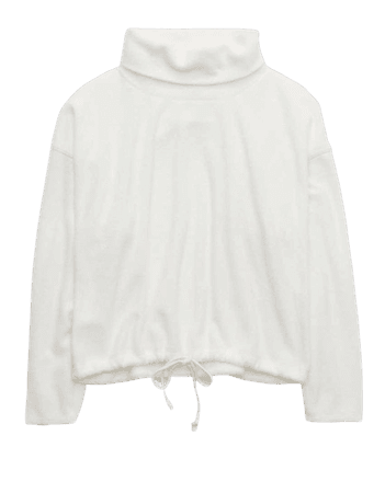 Aerie Snowed-In Fleece Mock Neck Sweatshirt