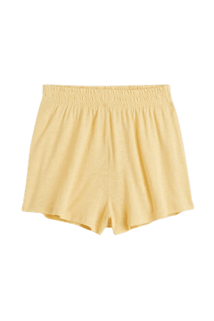Linen-blend Shorts - Light yellow - Ladies | H&M US