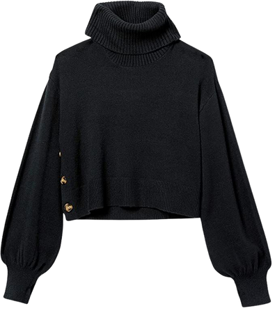 Amazon.com: The Drop Women's @lucyswhims Long Sleeve Cropped Turtleneck Sweater, Black, S : Clothing, Shoes & Jewelry
