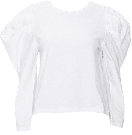 Cotton-Blend Puff-Sleeve Top | Forever 21