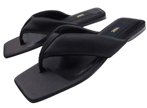 Zara black flip flops