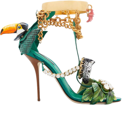 Dolce & Gabbana Tropical Embellished Sandals Size: 35