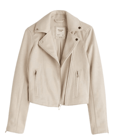 cream leather jacket