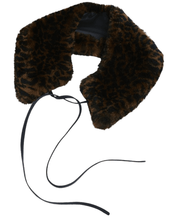 ALLSAINTS US: Womens Leopard Shearling Collar (leopard_brown)