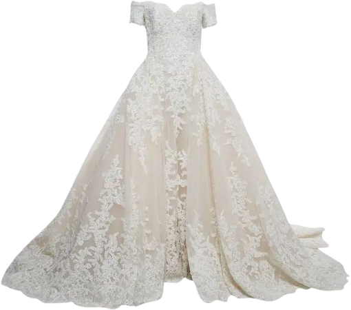 Zuhair Murad White Embroidered Tulle Wedding Gown M For Sale at 1stDibs