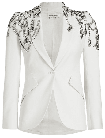 Shop Alexander McQueen Single-Breasted Crystal-Embellished Blazer | Saks Fifth Avenue
