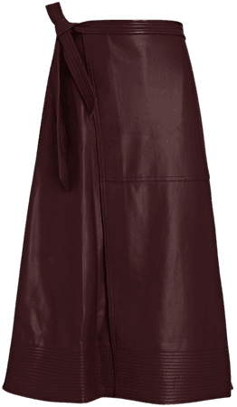 Jonathan Simkhai Bia Vegan Leather Midi Skirt | INTERMIX®
