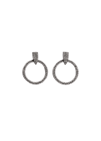 Hoops crystal earrings - Women | Mango USA black