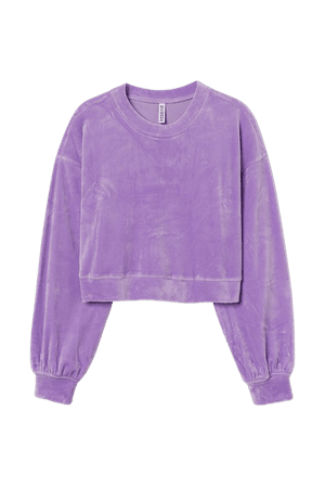 Velour Cropped Light purple h&m pastel goth bold US