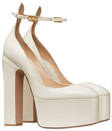 Valentino white platform heels