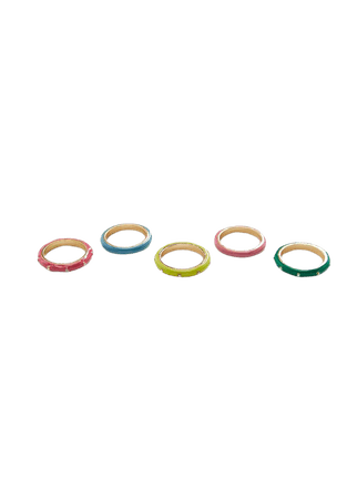 Set of 5 combined rings - Women | Mango USA