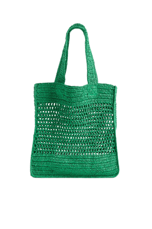 Straw Shopper - Green - Ladies | H&M US