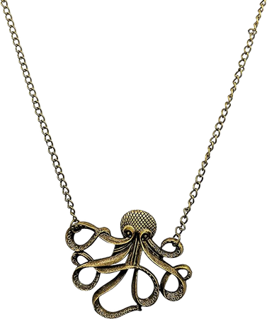 Amazon.com: Mens Costume Necklace | Pirates of the Carribean | Bronze Octopus Jack Sparrow Pendant Chain Necklace : Arts, Crafts & Sewing