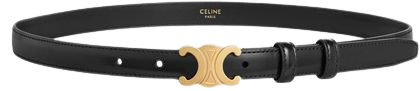 SMALL TRIOMPHE BELT IN TAURILLON LEATHER - BLACK | CELINE