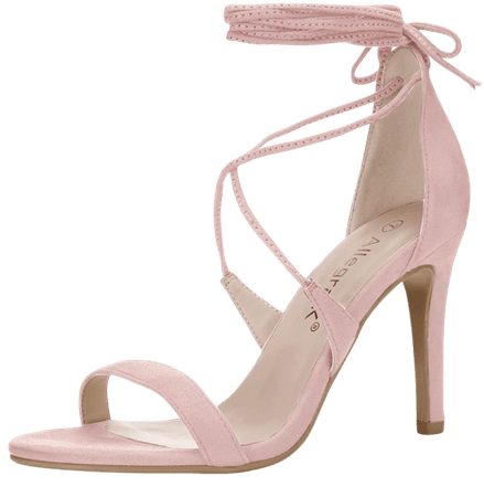 Pink Stiletto Lace Up Heels