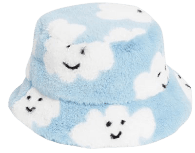 Fluffy bucket hat - Cloud print - Hats - Monki WW